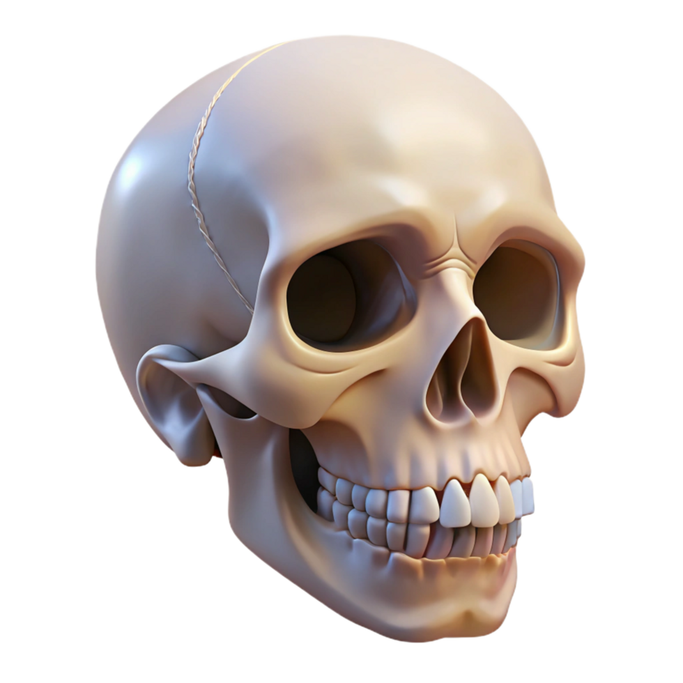 memorable coastal A human skull, anatomically accurate, NO BACKGROUND with Transparent Background. precision png