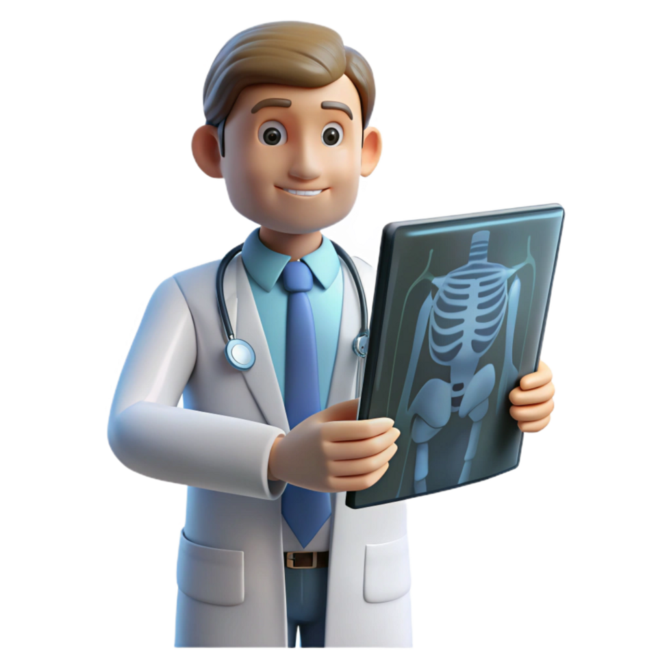 inspired abstract Doctor examining x-ray NO BACKGROUND with Transparent Background. original png