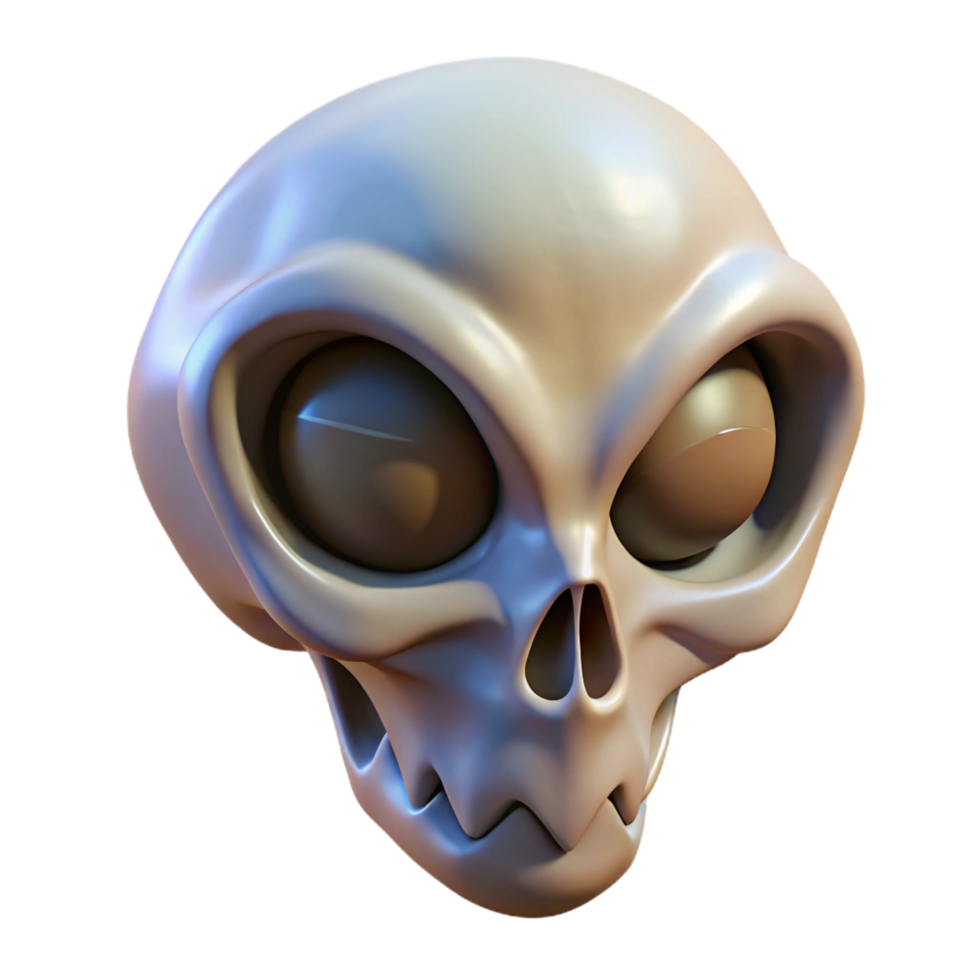 exquisite urban Alien skull with unusual bone structure NO BACKGROUND with Transparent Background. detailed png