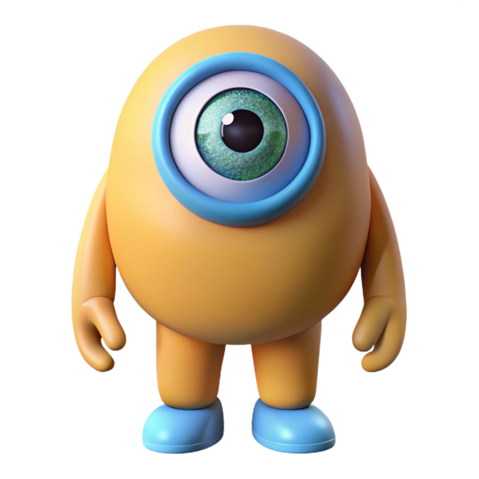 energetic hypnotic Cyclops, one-eyed giant, NO BACKGROUND with Transparent Background. artisan png