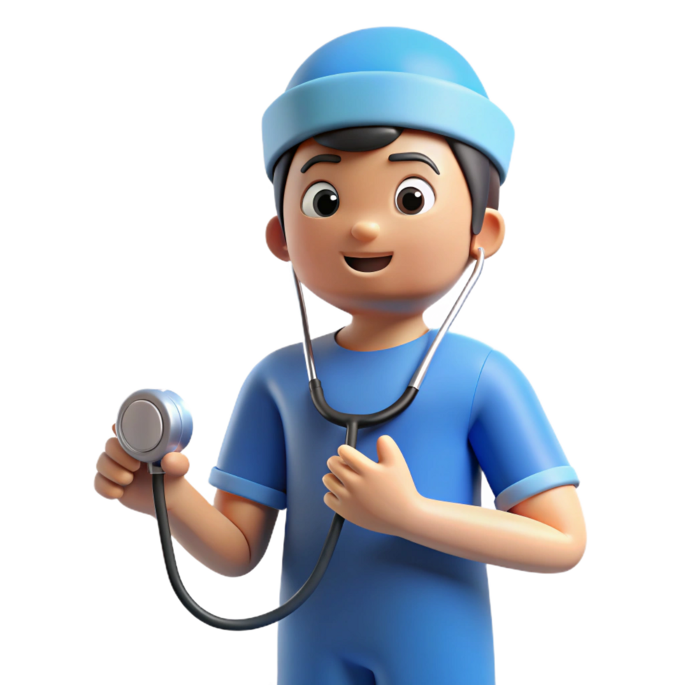 peaceful elegant Nurse checking blood pressure NO BACKGROUND with Transparent Background. ultra HD png