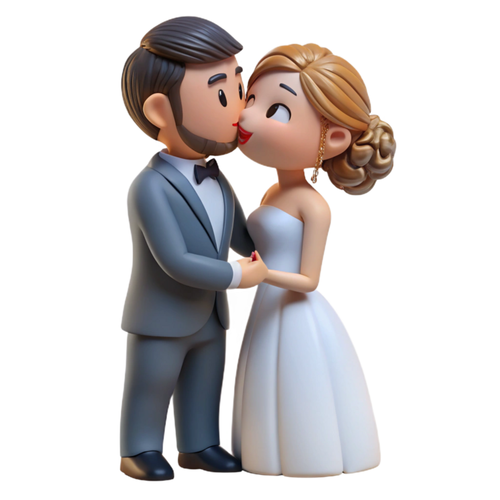 mesmerizing mysterious contemporary Bride and groom kissing NO BACKGROUND with Transparent Background. ultra HD png