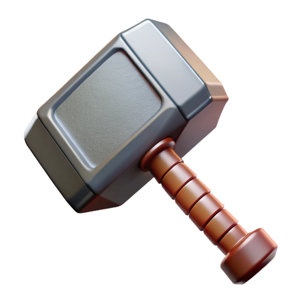 exceptional rustic Thor's Hammer, Mjolnir, Norse mythology, NO BACKGROUND with Transparent Background. original png