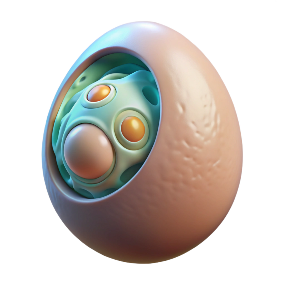 exquisite elegant Alien egg with pulsating embryo NO BACKGROUND with Transparent Background. expertly shot png