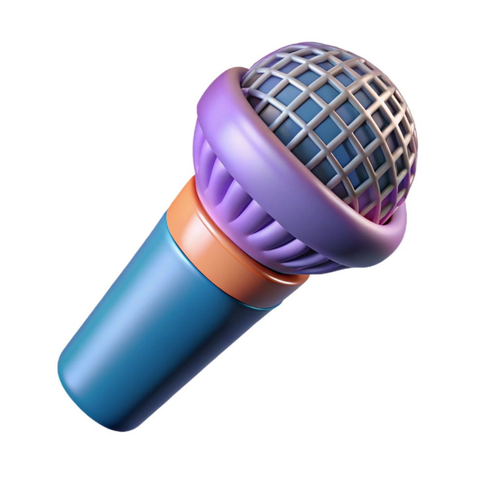 immaculate memorable A floating, abstract microphone with detailed grill. NO BACKGROUND with Transparent Background. png