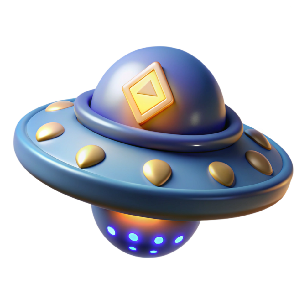 exceptional impressionist Alien technology artifact with glowing runes. NO BACKGROUND with Transparent Background. refined png
