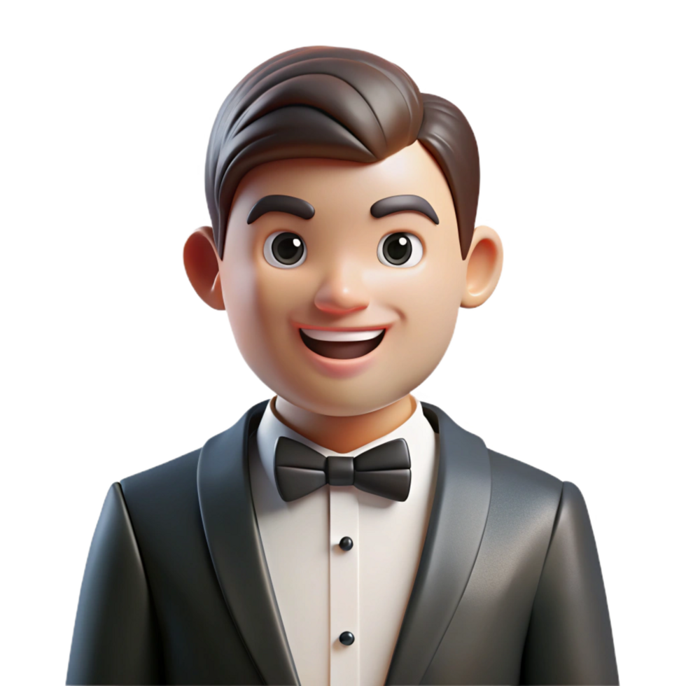 fascinating traditional Groom in a tuxedo, NO BACKGROUND with Transparent Background. luxury png