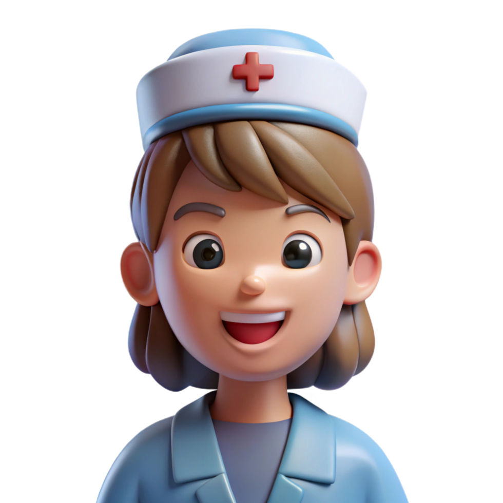 beautiful unparalleled Nurse, smiling warmly, NO BACKGROUND with Transparent Background. png