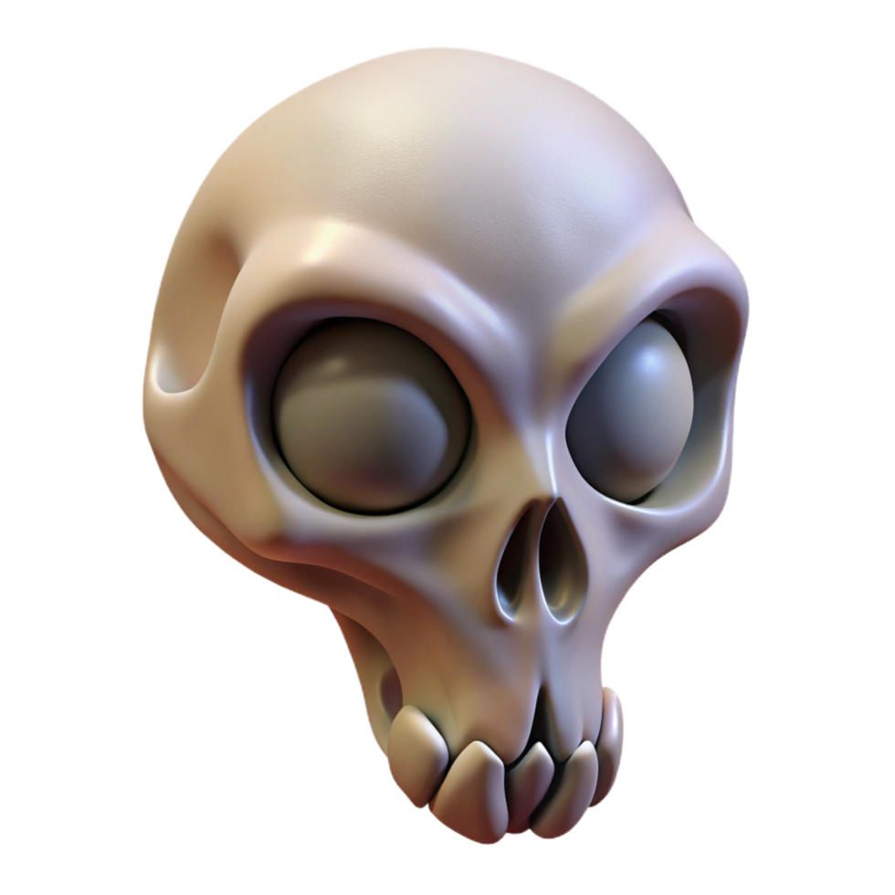 ethereal extraordinary Alien skull with unusual bone structure NO BACKGROUND with Transparent Background. top-tier png