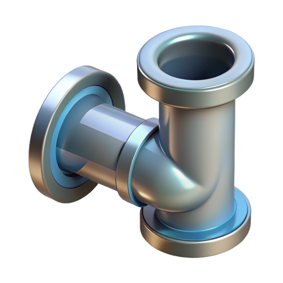 stunning standout CAD model of a pipe fitting NO BACKGROUND with Transparent Background. png