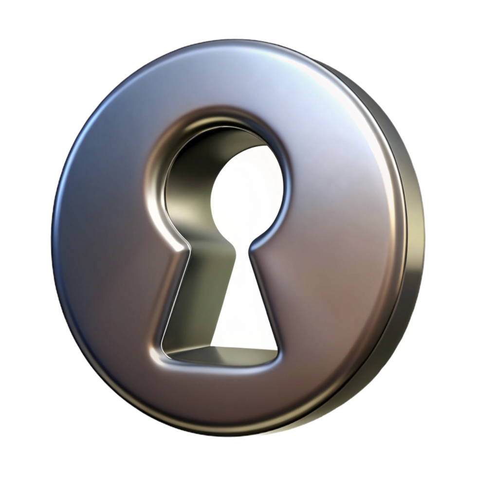 immaculate geometric Keyhole, metal, NO BACKGROUND with Transparent Background. gallery standard png