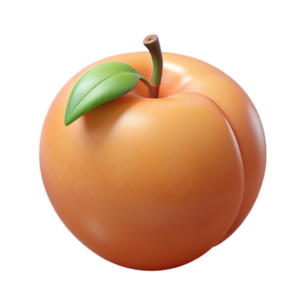 extraordinary bold abstract Single ripe peach NO BACKGROUND with Transparent Background. premium png