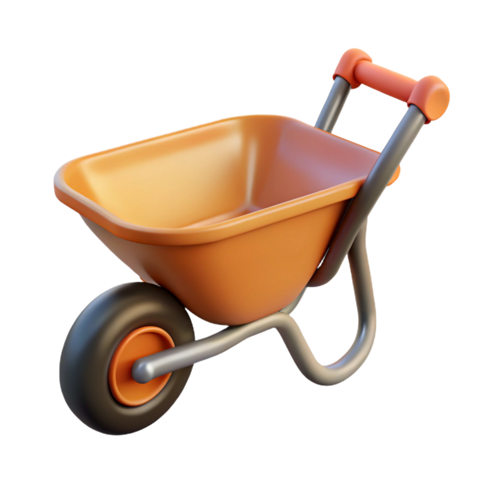 melancholic impressive Wheelbarrow NO BACKGROUND with Transparent Background. genuine png