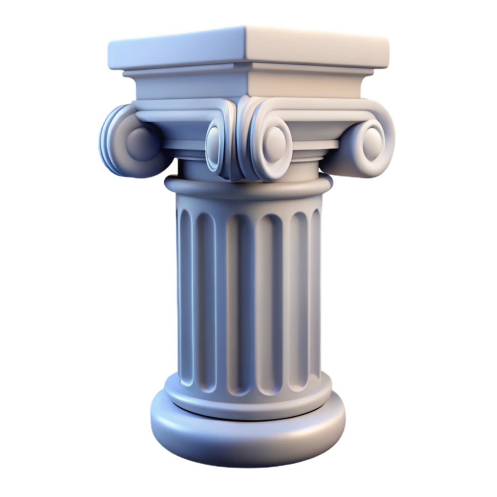 distinctive avant-garde Architectural column capital NO BACKGROUND with Transparent Background. sharp png