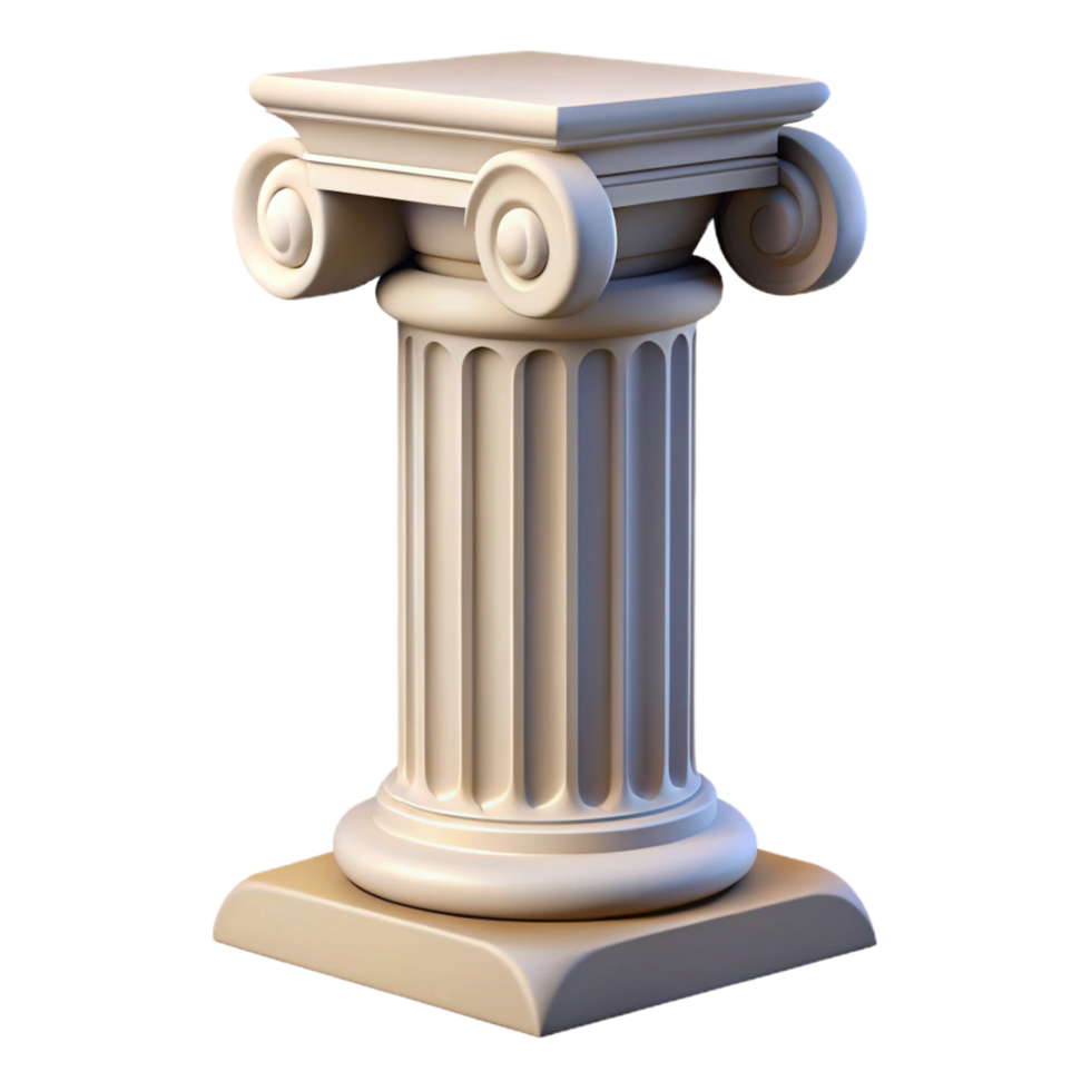 magnificent calm artistic Architectural column capital NO BACKGROUND with Transparent Background. flawless png