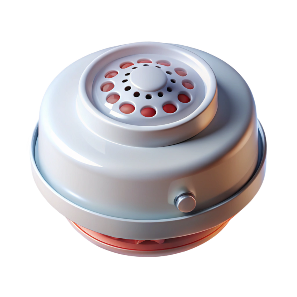 beautiful joyful nordic Smoke detector NO BACKGROUND with Transparent Background. authentic png