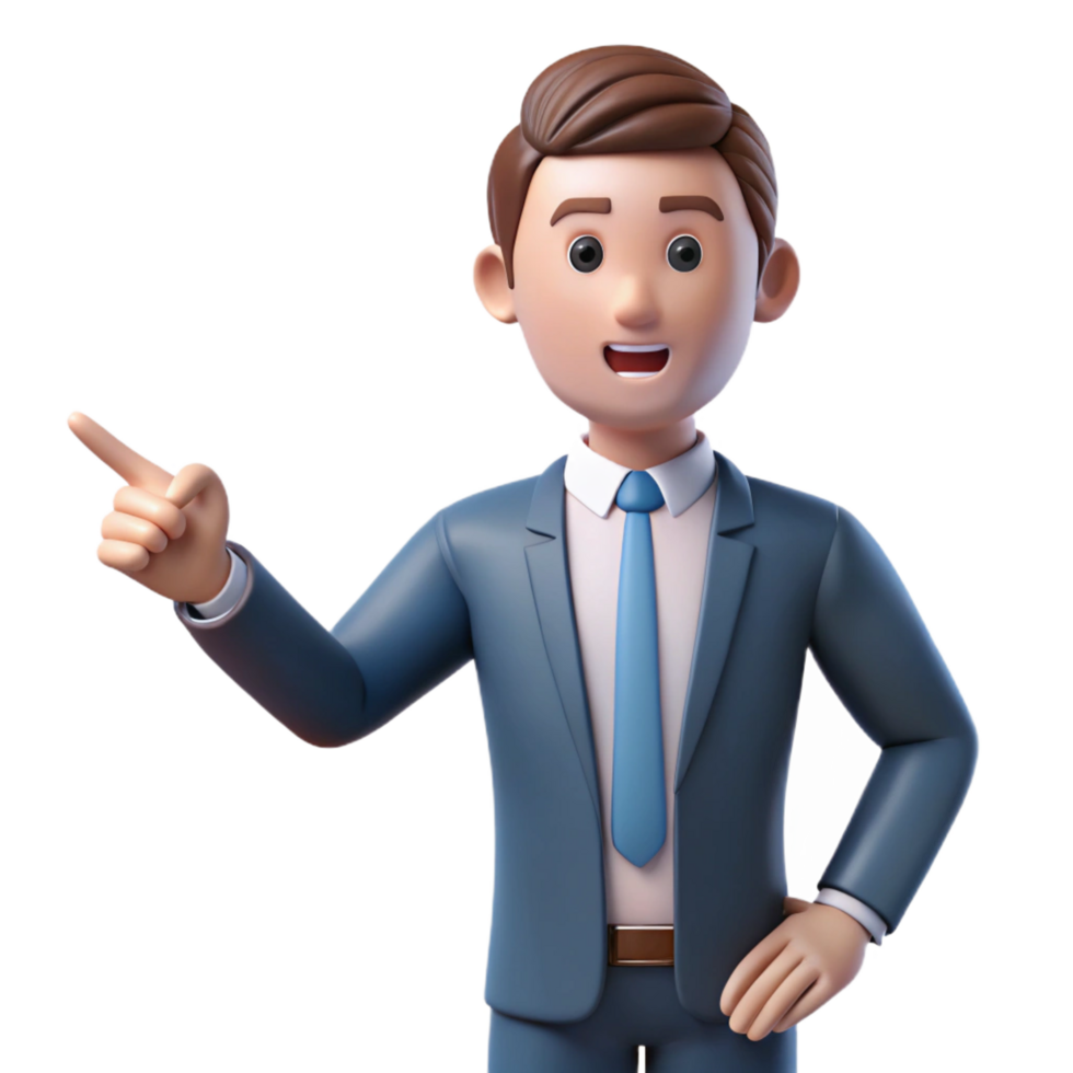 enchanting exemplary Serious businessman, pointing finger, NO BACKGROUND with Transparent Background. png