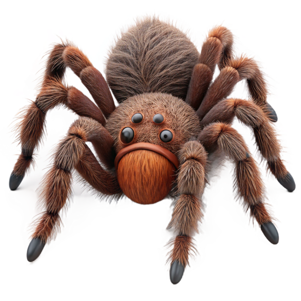acclaimed art deco Realistic spider, large, hairy, NO BACKGROUND with Transparent Background. original png