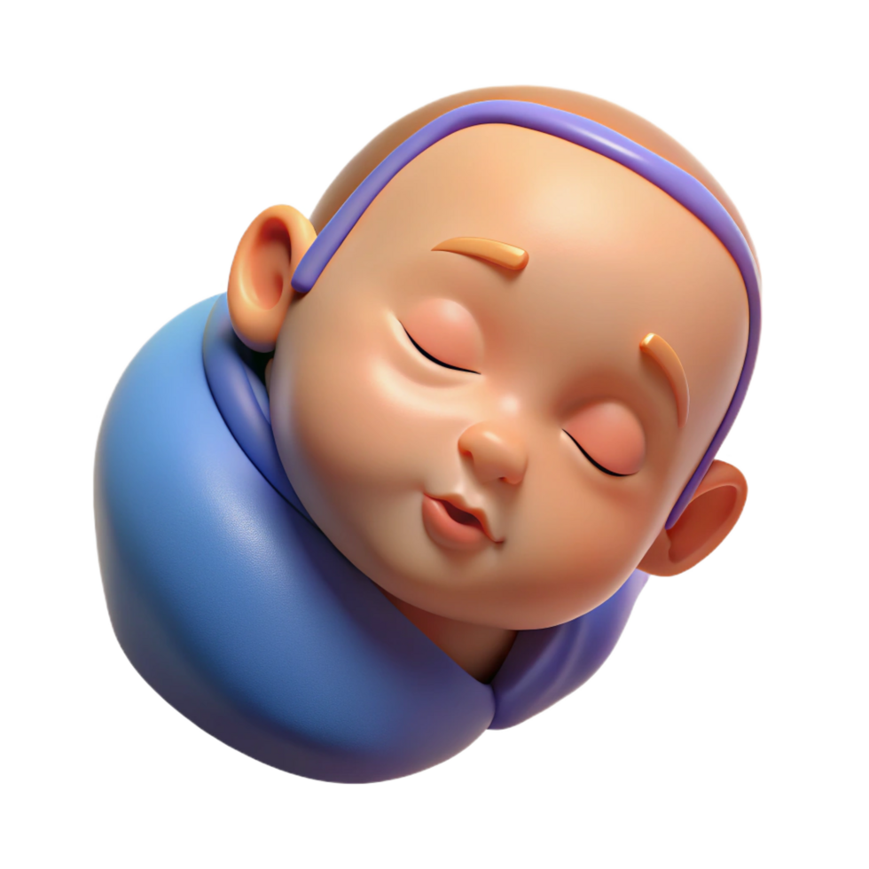 glorious bold creative Sleeping baby, peaceful expression, NO BACKGROUND with Transparent Background. museum quality png