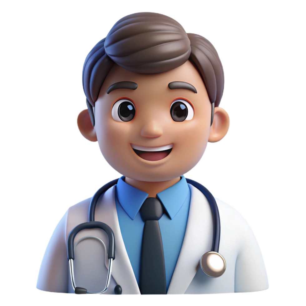 captivating traditional Doctor, stethoscope around neck, NO BACKGROUND with Transparent Background. crisp png