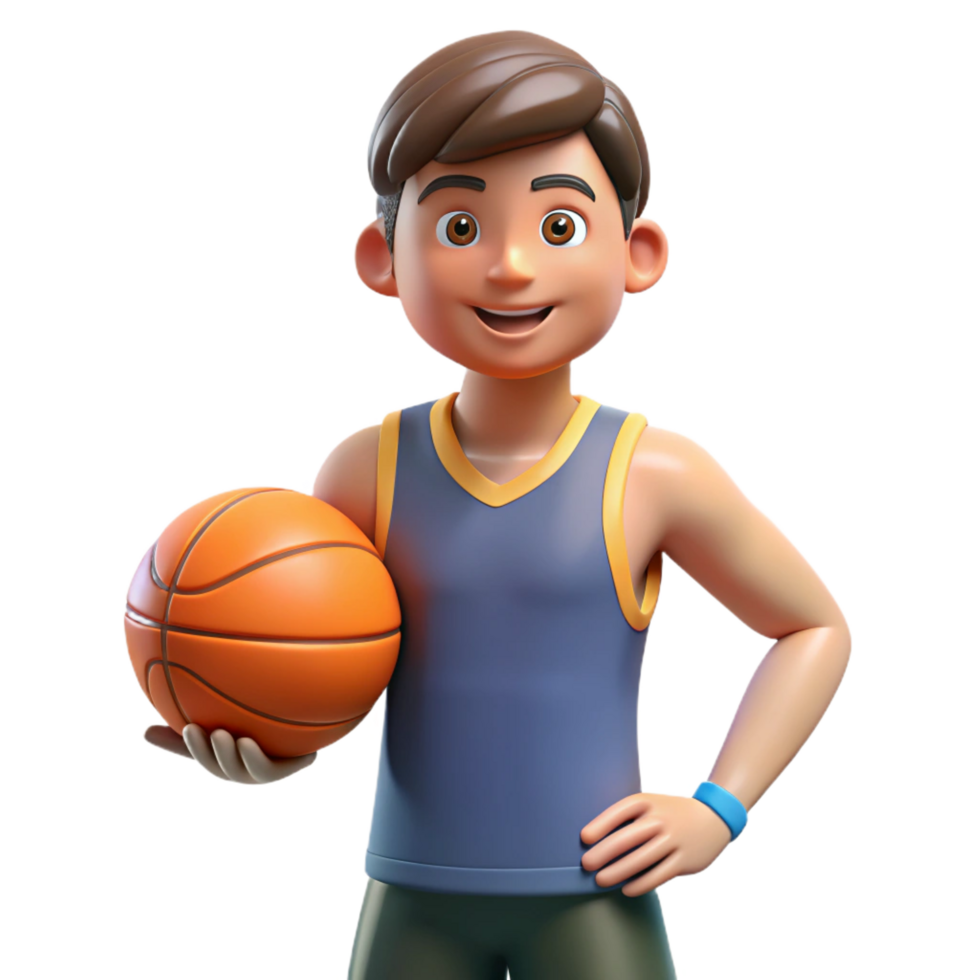 elegant quintessential Athlete, holding basketball, NO BACKGROUND with Transparent Background. png