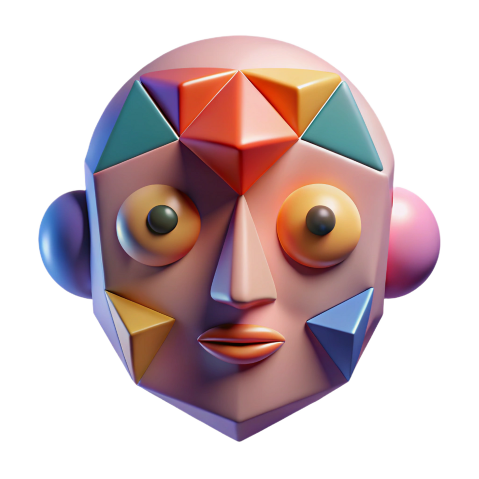 immaculate urban Abstract face, geometric shapes, NO BACKGROUND with Transparent Background. impeccable png