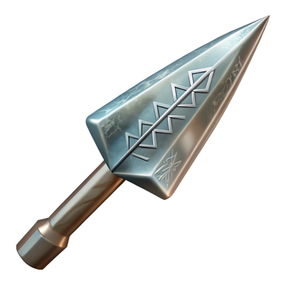 fascinating dreamy classic Odin's Spear, Gungnir, etched with runes, NO BACKGROUND with Transparent Background. refined png