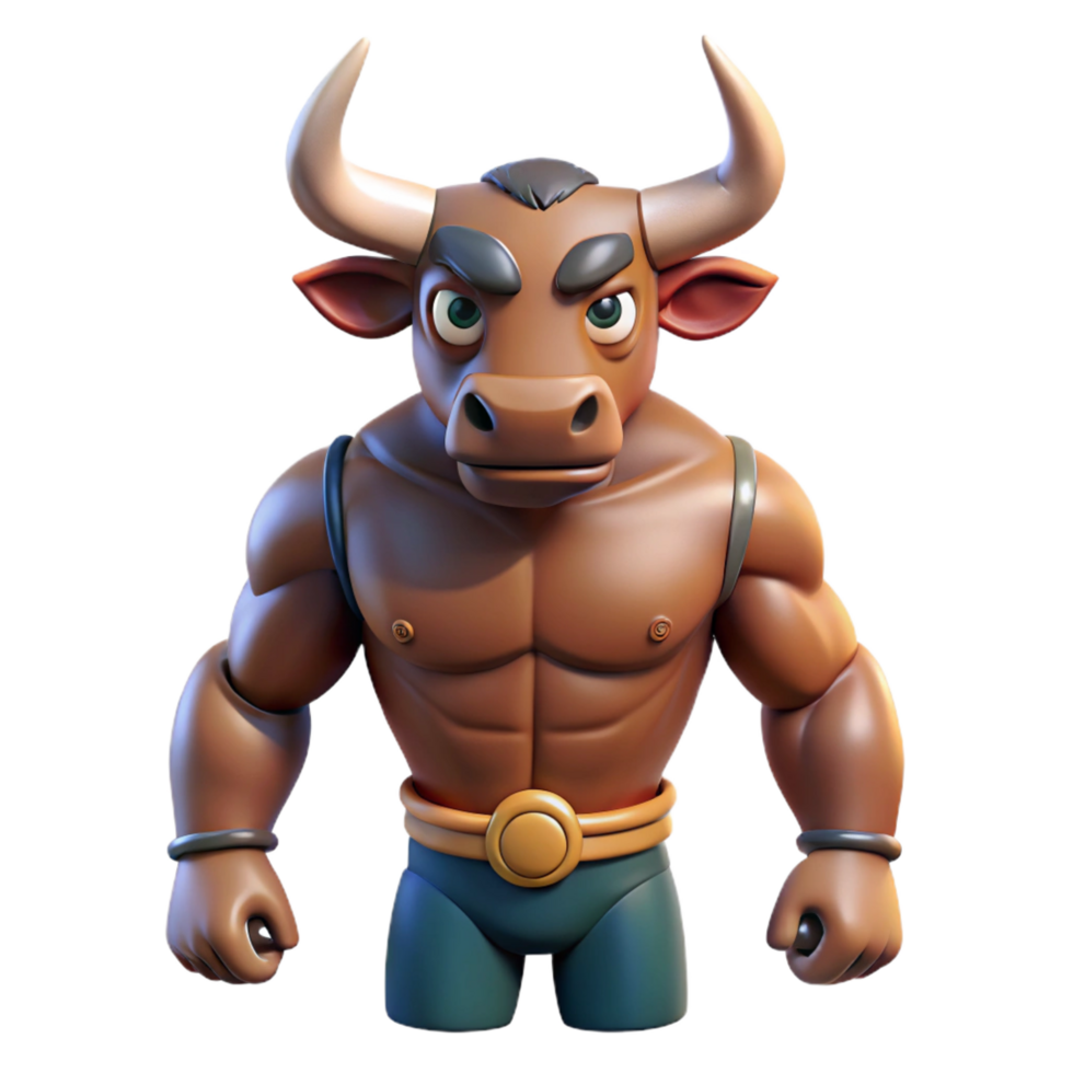 rare victorian A Minotaur, bull-headed humanoid, NO BACKGROUND with Transparent Background. expertly shot png