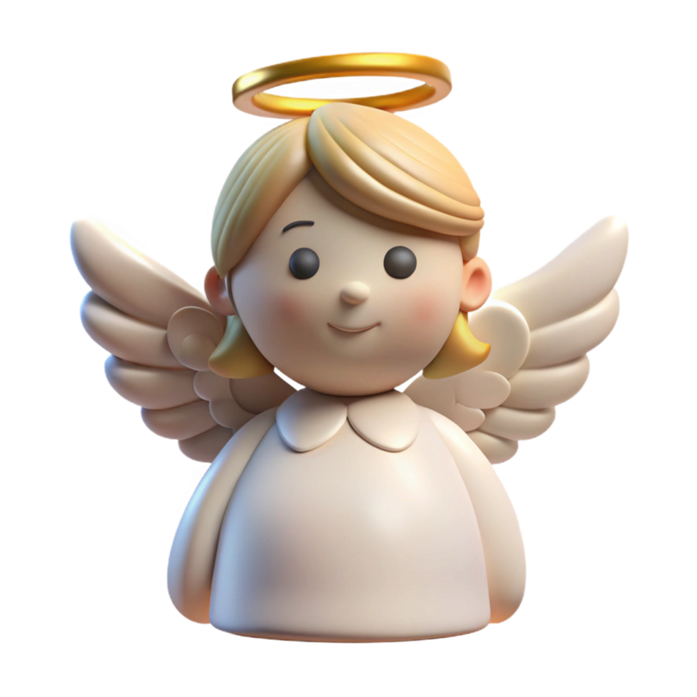 striking elegant A single Angel, feathered wings and halo, NO BACKGROUND with Transparent Background. exclusive png