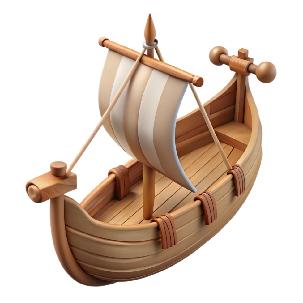 timeless minimalist A Viking Longship, wooden warship with oars, NO BACKGROUND with Transparent Background. ultra HD png