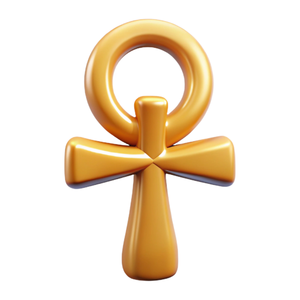 breathtaking geometric An Egyptian Ankh, symbolic of life, NO BACKGROUND with Transparent Background. 8K png