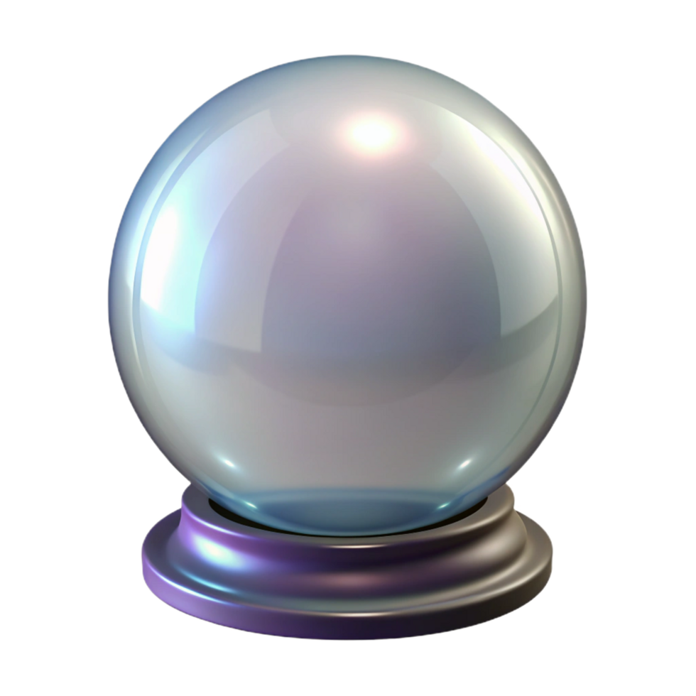 ethereal majestic A Crystal Ball, smooth and clear, NO BACKGROUND with Transparent Background. impeccable png