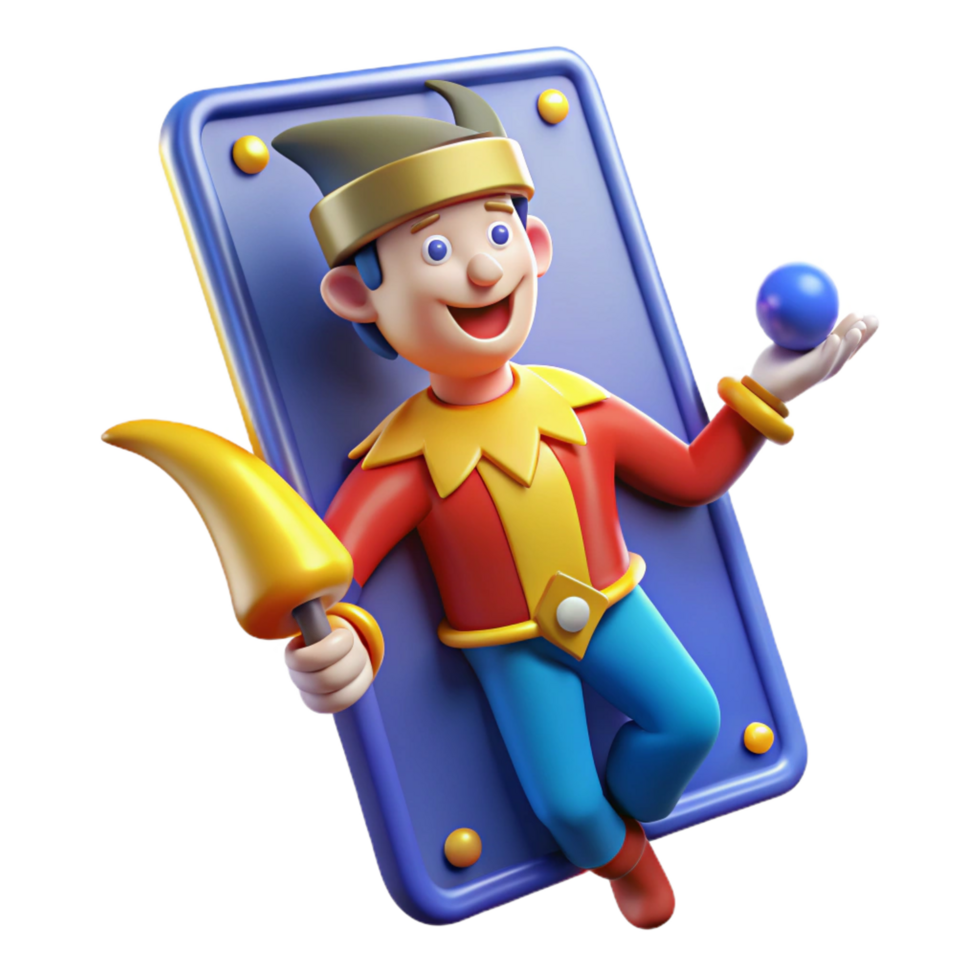 sought-after retro A Tarot Card, The Fool, NO BACKGROUND with Transparent Background. fine detail png