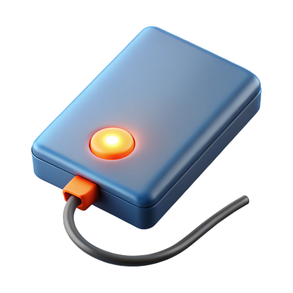 calm majestic External hard drive with blinking activity light, NO BACKGROUND with Transparent Background. exclusive png