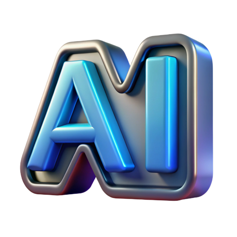 magnificent unparalleled Artificial intelligence logo hologram, NO BACKGROUND with Transparent Background. png