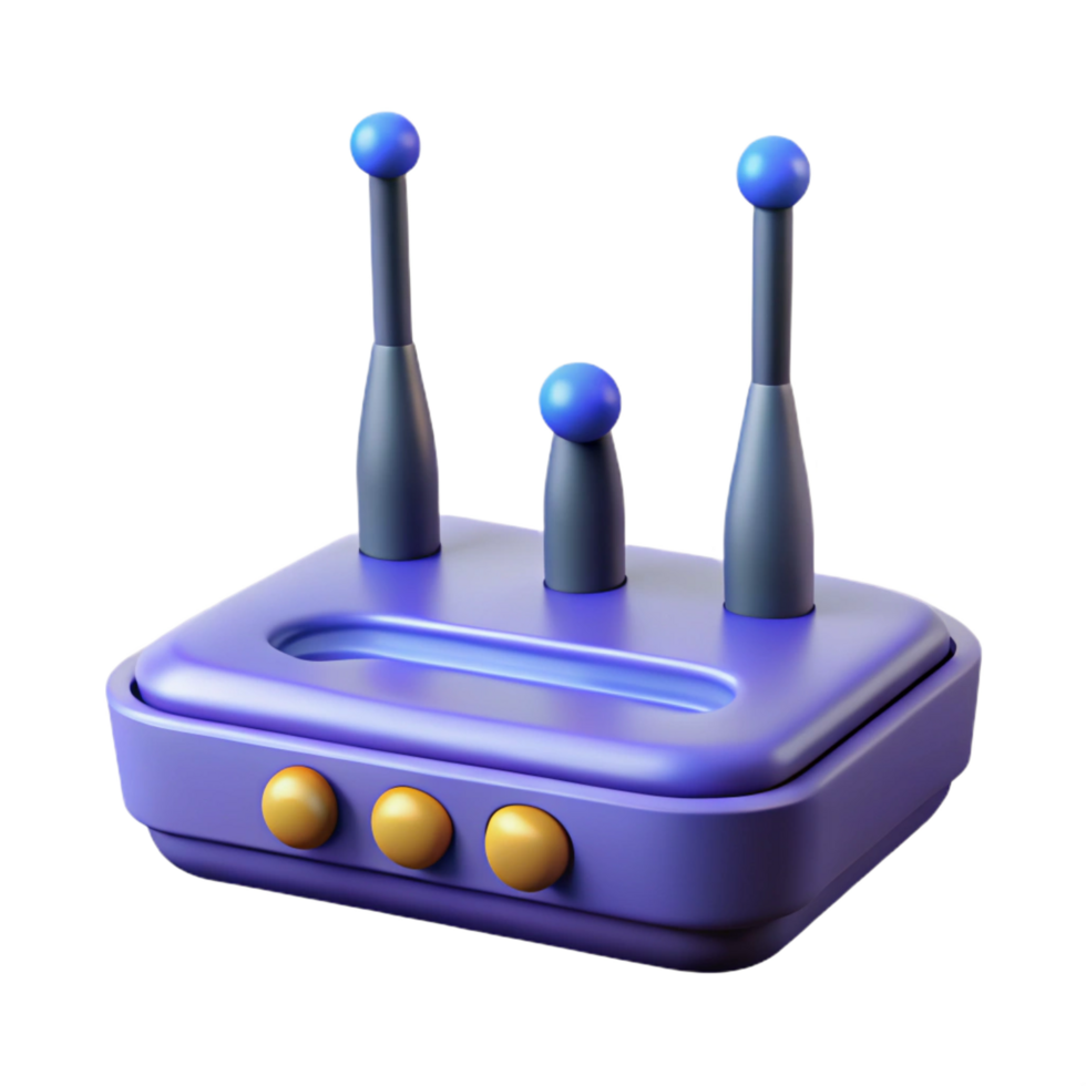 radiant classic Wireless router with multiple antennas, NO BACKGROUND with Transparent Background. premium png