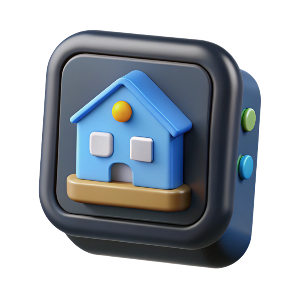 mesmerizing calm bohemian Smart home hub with touchscreen display, NO BACKGROUND with Transparent Background. 8K png