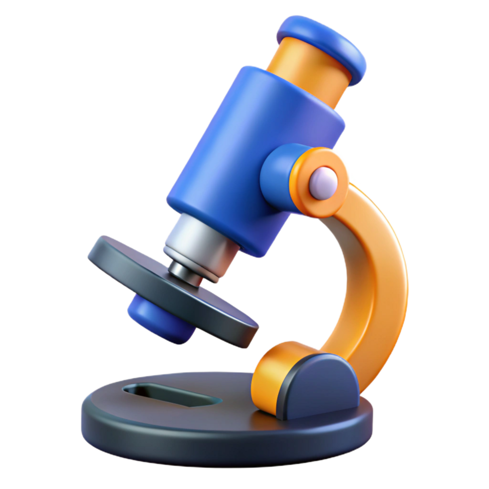 dramatic coveted Microscope with high magnification lens, NO BACKGROUND with Transparent Background. png