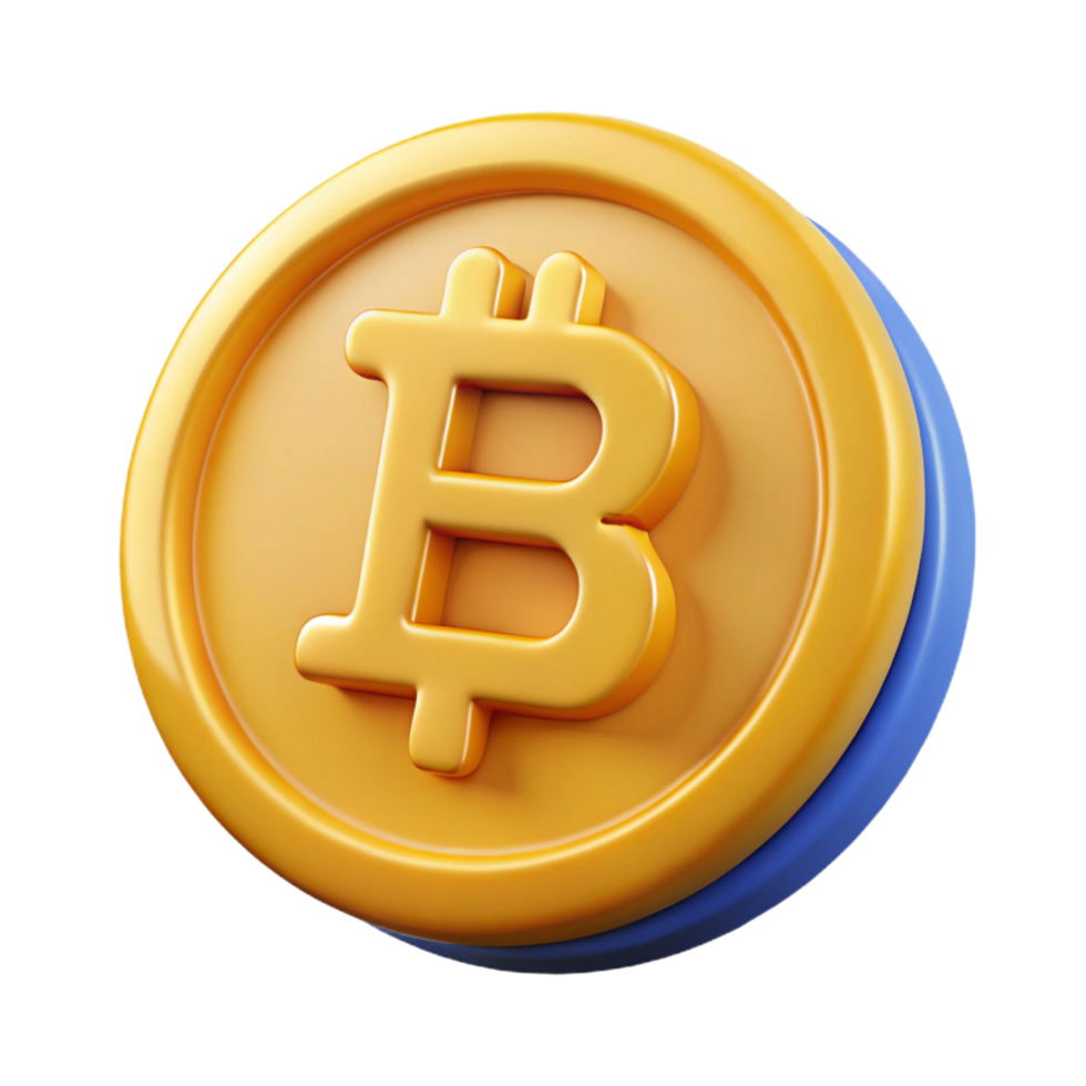 dazzling urban Bitcoin cryptocurrency coin, NO BACKGROUND with Transparent Background. refined png