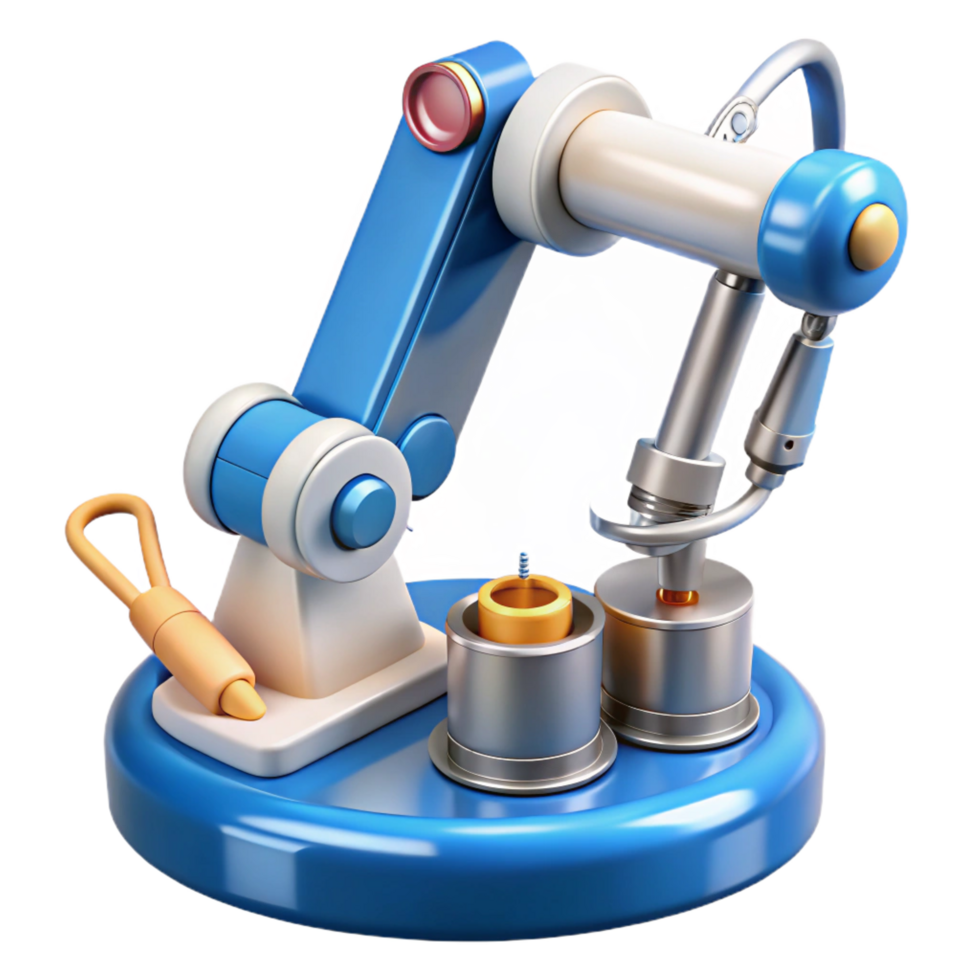 alluring celebrated Robotic surgery arm with surgical instruments, NO BACKGROUND with Transparent Background. png