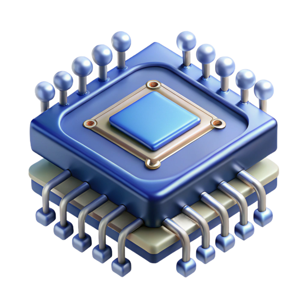 stunning coastal Quantum computer processor with superconducting circuits, NO BACKGROUND with Transparent Background. sharp png