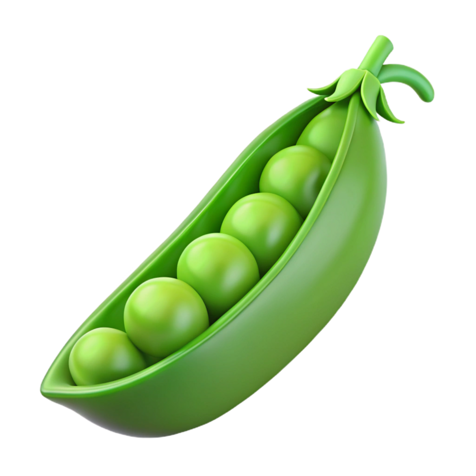 distinctive surreal Fresh green pea pod NO BACKGROUND with Transparent Background. high resolution png