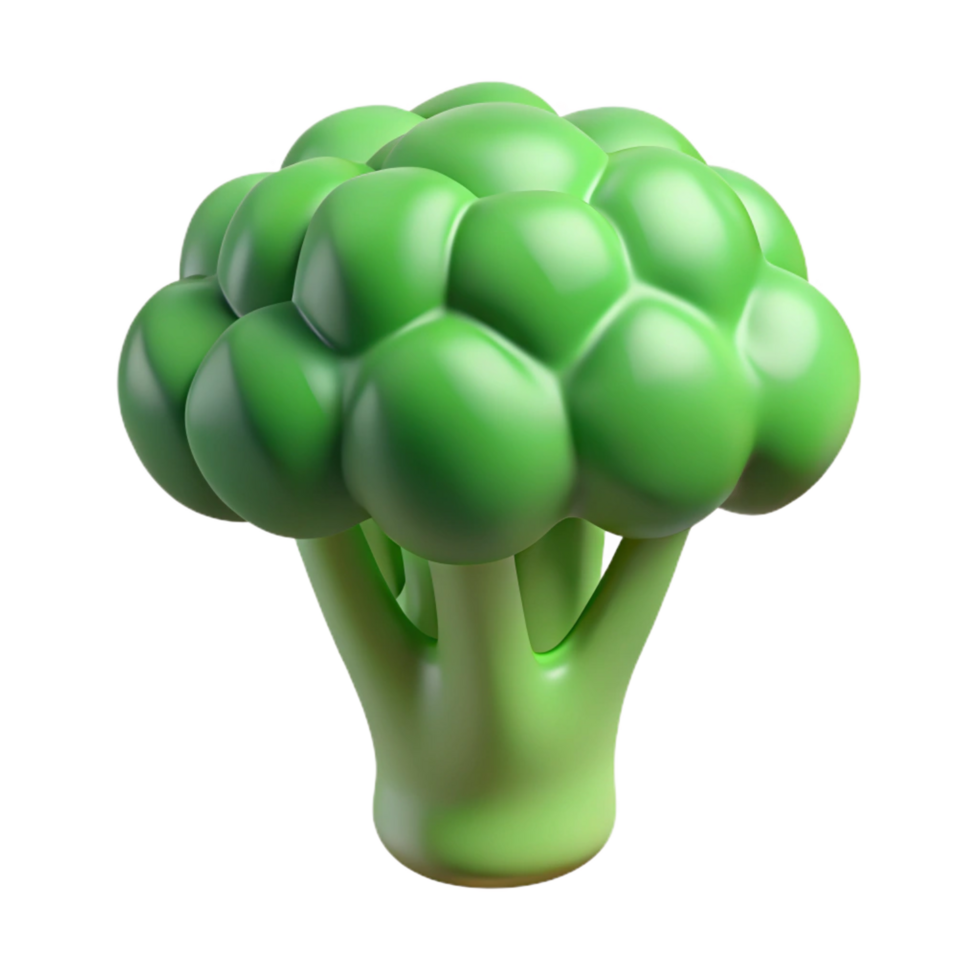 exquisite intense bohemian Broccoli floret NO BACKGROUND with Transparent Background. high resolution png