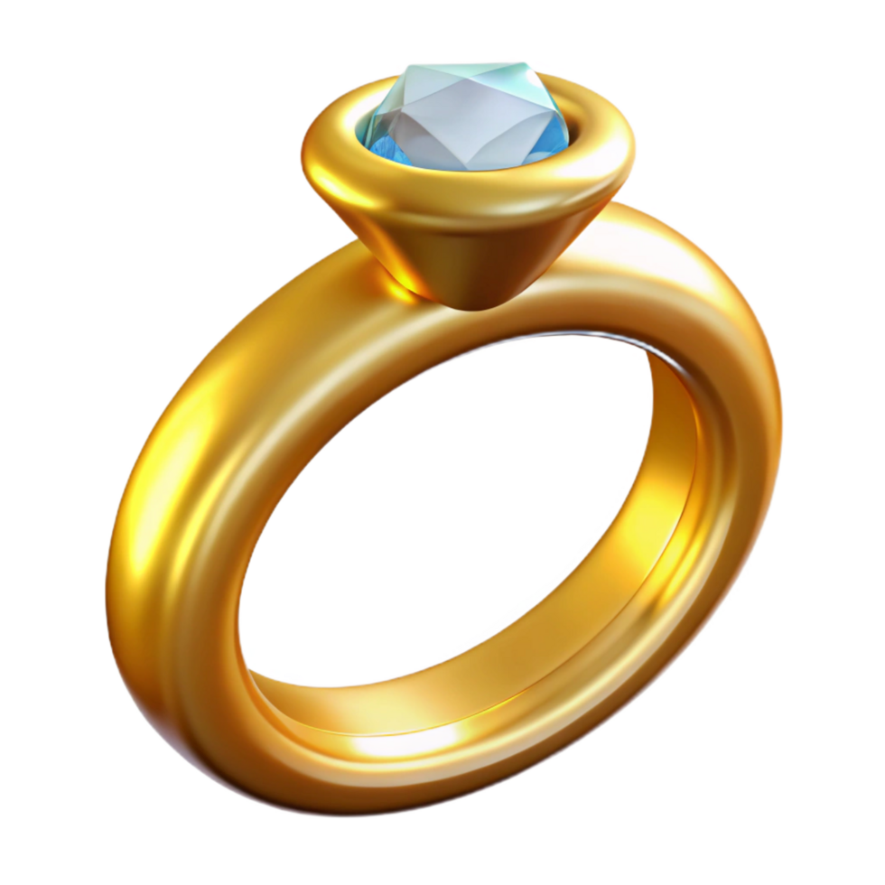 remarkable avant-garde A gleaming gold wedding ring with a diamond solitaire, NO BACKGROUND with Transparent Background. flawless png