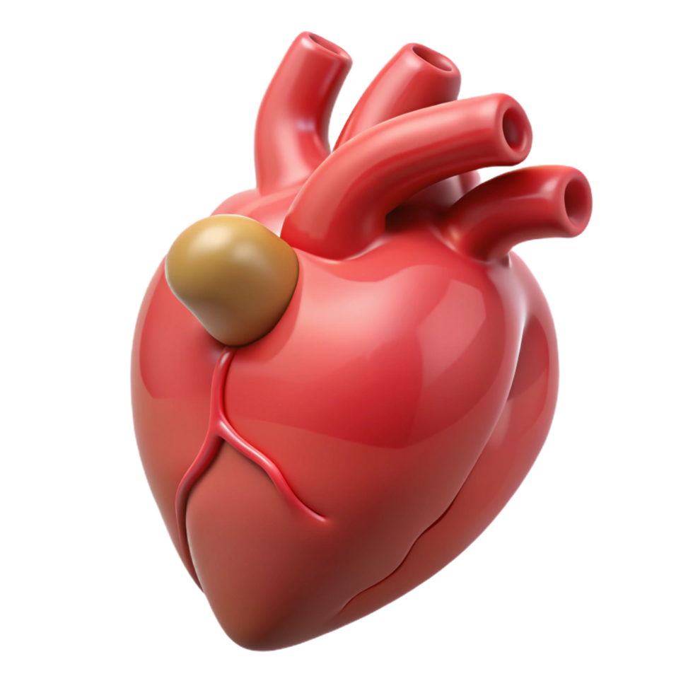 impressive whimsical urban A single human heart, anatomically correct, NO BACKGROUND with Transparent Background. precision png