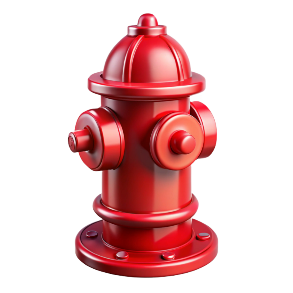 mesmerizing bold classic A classic, shiny red fire hydrant, NO BACKGROUND with Transparent Background. perfect clarity png