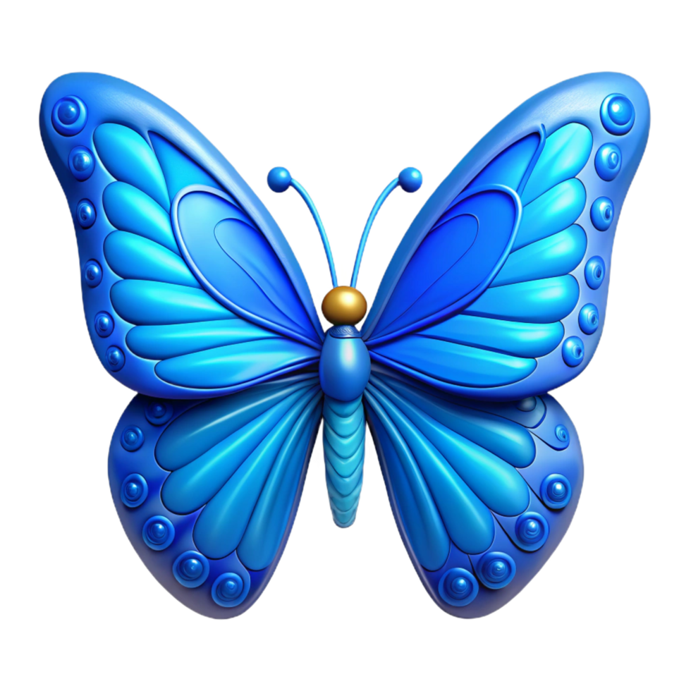 standout rustic A vibrant blue butterfly with intricate wing patterns, NO BACKGROUND with Transparent Background. refined png