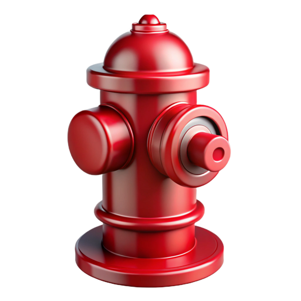 elegant distinguished A classic, shiny red fire hydrant, NO BACKGROUND with Transparent Background. png