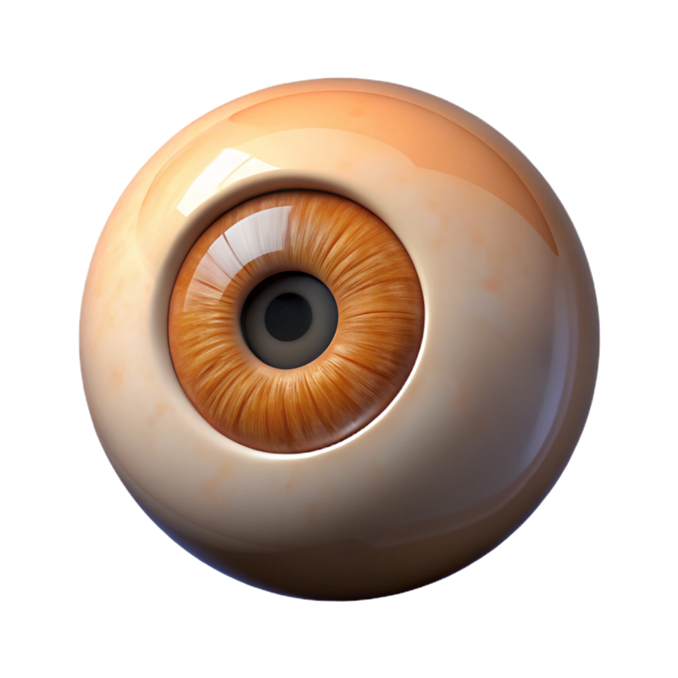 sought-after minimalist A realistic human eye, brown iris, NO BACKGROUND with Transparent Background. expertly shot png