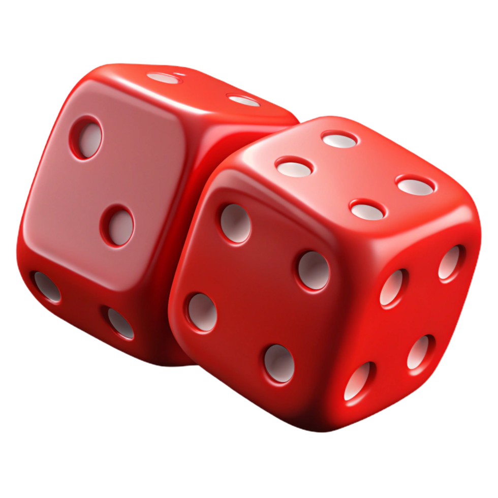 mysterious spectacular A pair of red dice, showing snake eyes, NO BACKGROUND with Transparent Background. gallery standard png